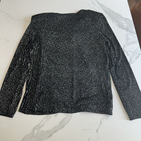 Onyx Nite 2 Piece Set Jacket Tank Sz Sm Black Silver Sparkle Rhinestone Evening - Picture 13 of 13